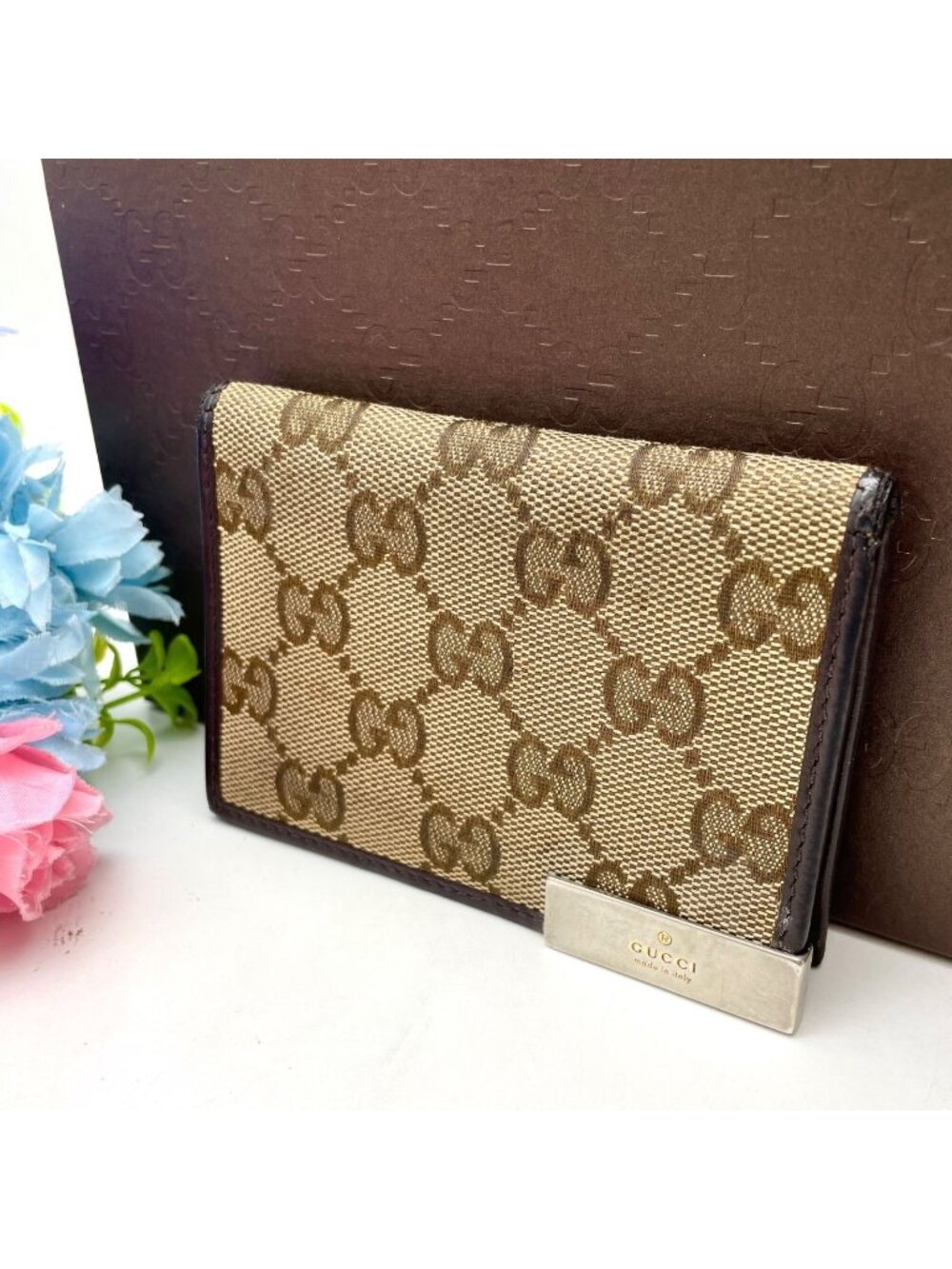 Gucci GG Canvas Card Case Brown - Picture 1 of 15